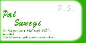 pal sumegi business card